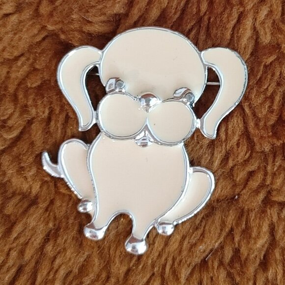Vintage Sarah Coventry "Puppy Love" Dog Puppy Brooch/Pin - Picture 1 of 5